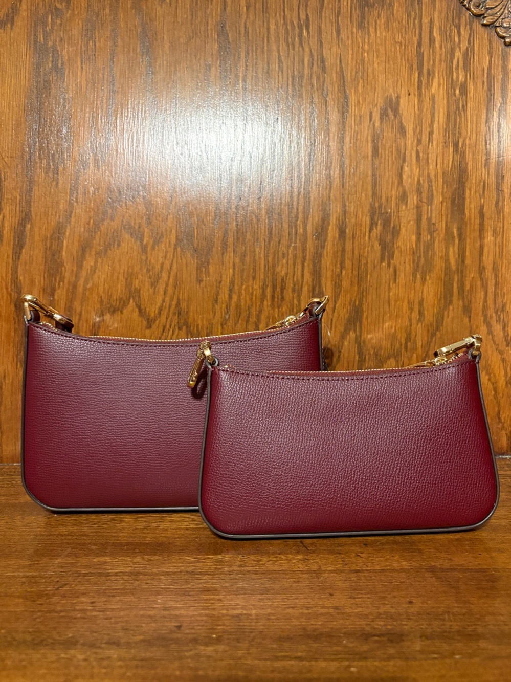 NWT-Kate Spade-Duet Small Crossbody-Spade Flower ♠️ Embroidered-Dark Merlot-$379 - Picture 4 of 14